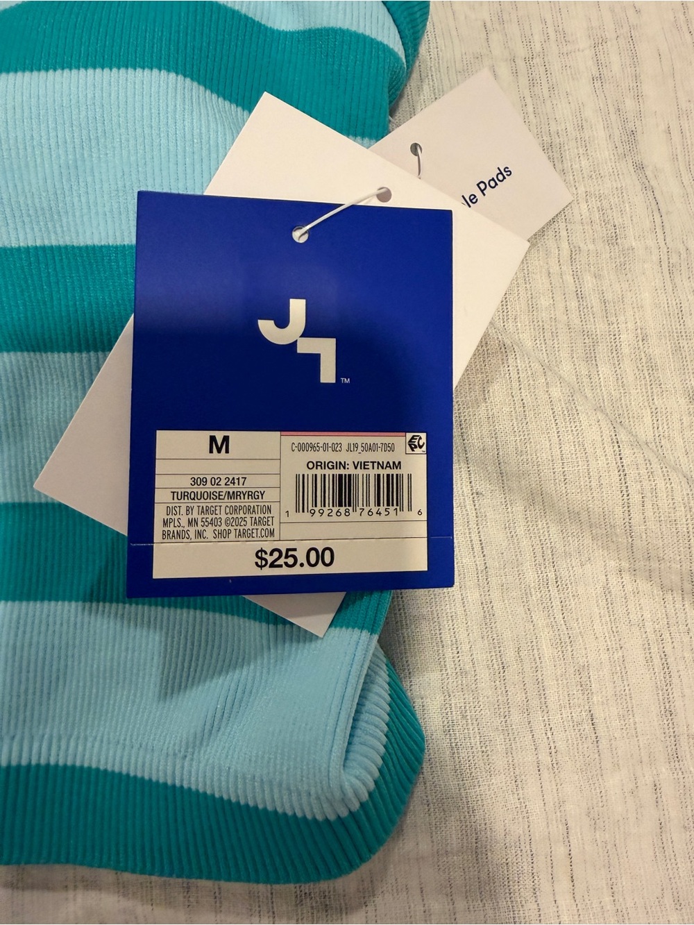 JoyLab green snd teal Crossback Tank Bralette with removable pads. NWT - Picture 3 of 3